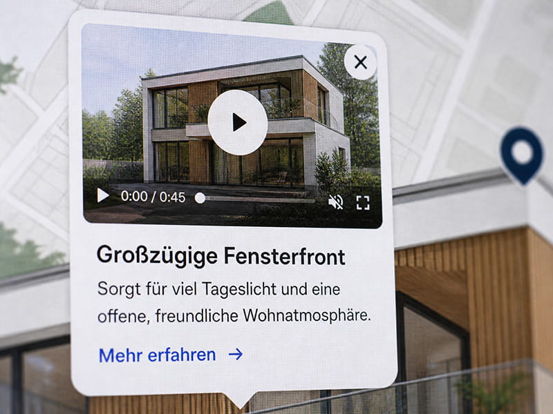 Tooltip-Beispiel mit Bild, Titel, Textzeilen und Button